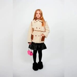 NWOT Stand Studio Chloe Mini Faux Shearling Jacket SZ 7